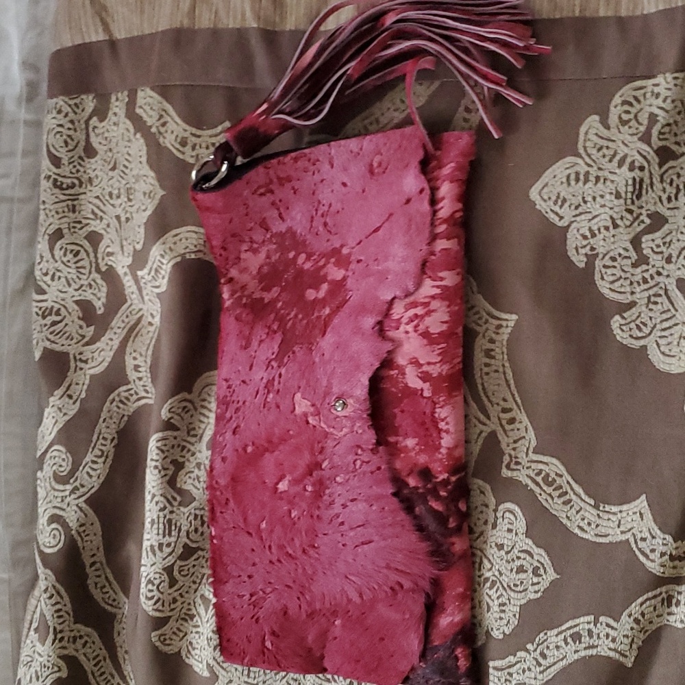 Harriet's Hides cowhide clutch
